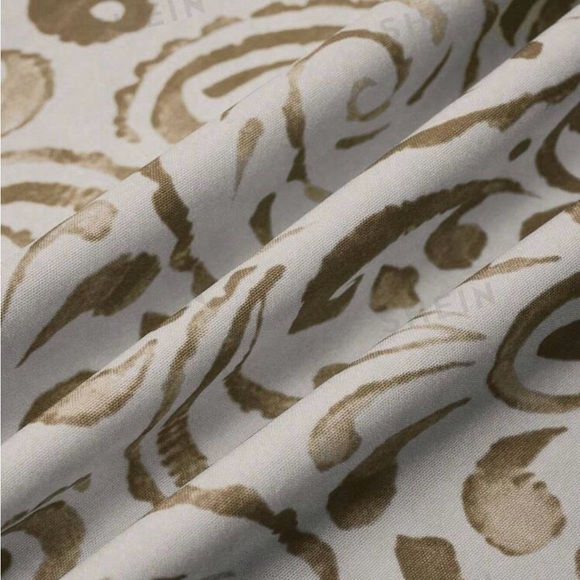 NWOT Shein Boho Khaki V-neck Flare Sleeve Dress, Large - Picture 6 of 8